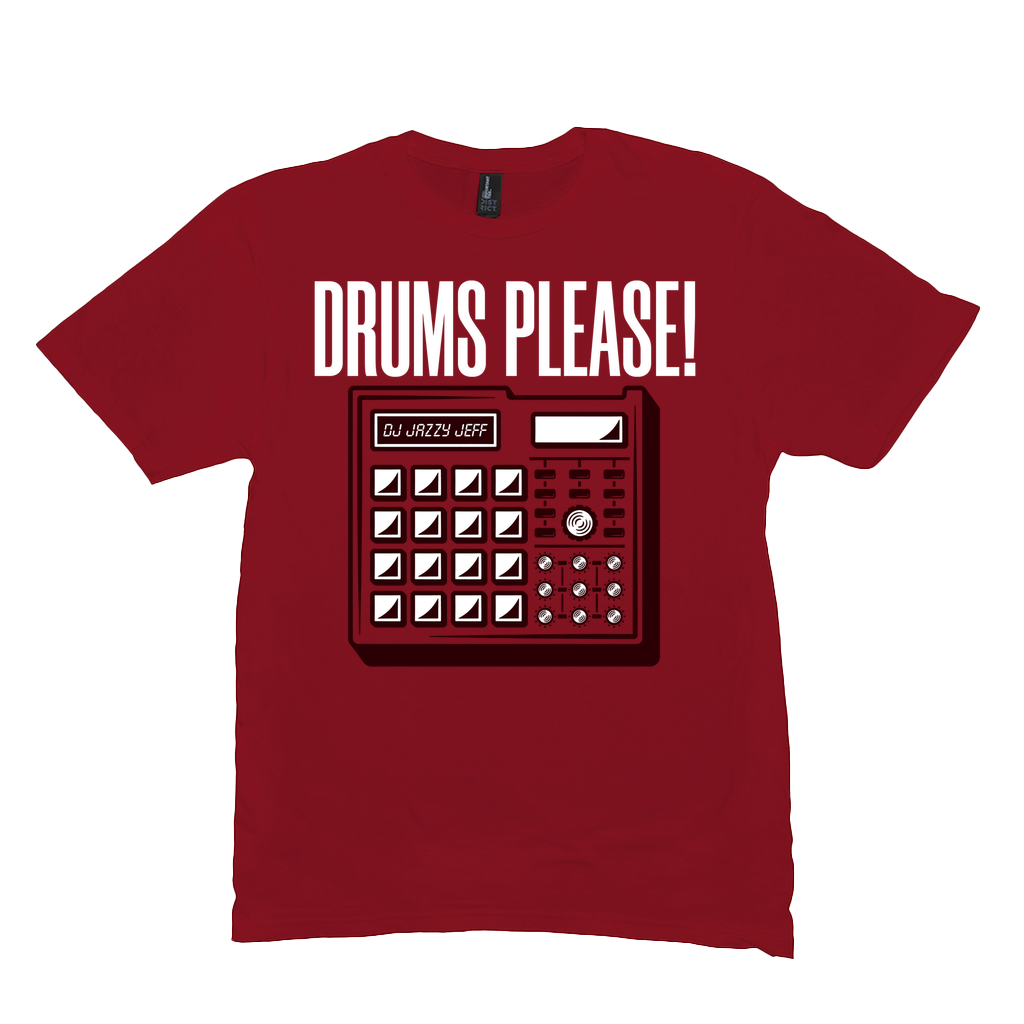 Drums Please Tee Red DJ Jazzy Jeff Store